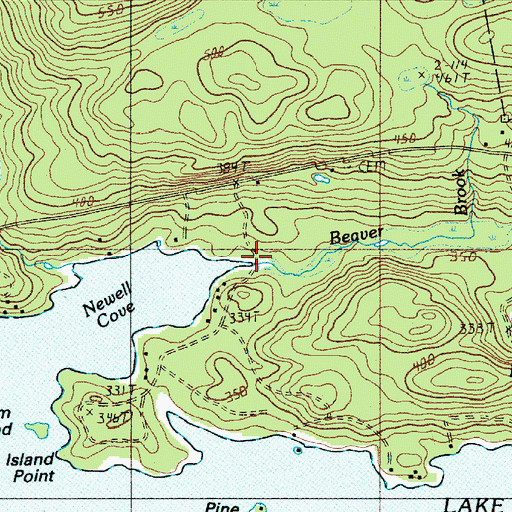 Topographic Map of Beaver Brook, ME