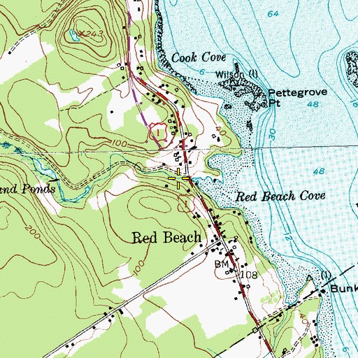 Topographic Map of Beaver Brook, ME