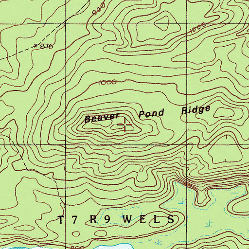 Topographic Map of Beaver Pond Ridge, ME
