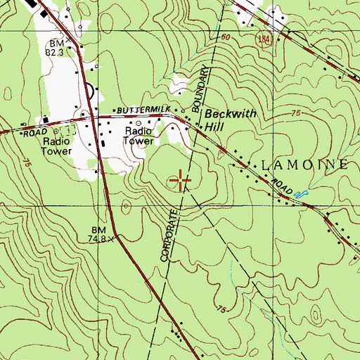 Topographic Map of Beckwith Hill, ME