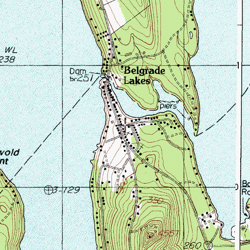 Topographic Map of Belgrade Lakes, ME