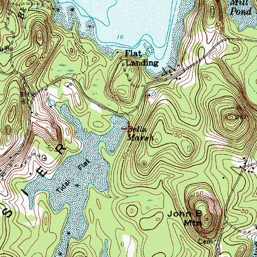 Topographic Map of Bells Marsh, ME