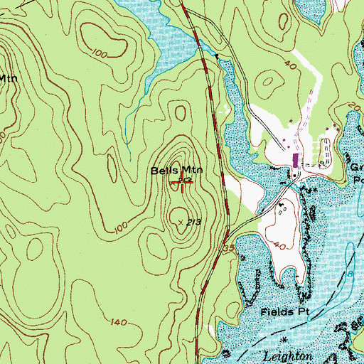 Topographic Map of Bells Mountain, ME