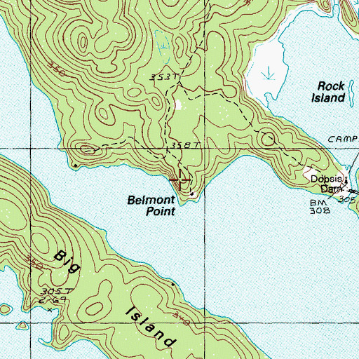 Topographic Map of Belmont Point, ME
