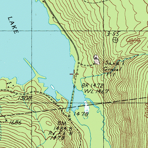 Topographic Map of Bemis Stream, ME