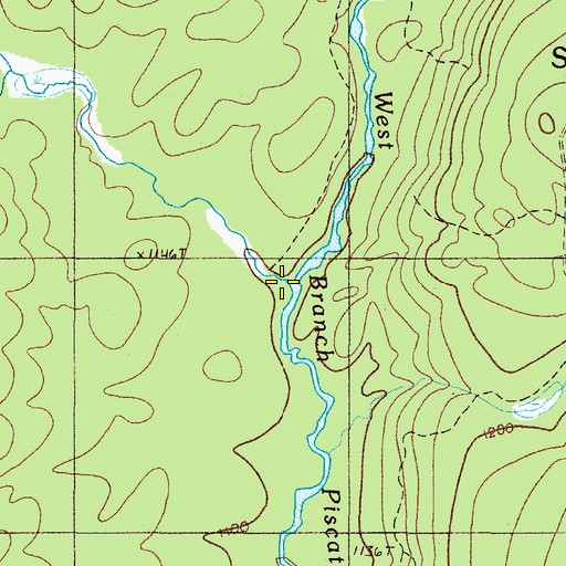Topographic Map of Big Bennett Brook, ME
