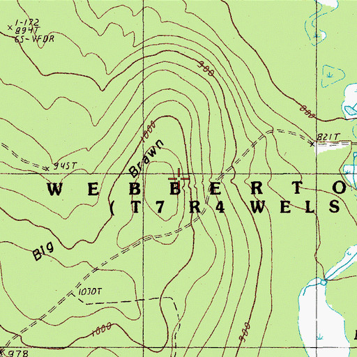 Topographic Map of Big Brawn, ME