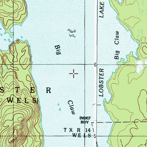 Topographic Map of Big Claw, ME