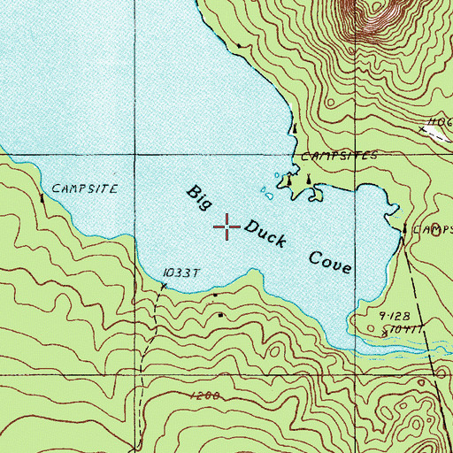 Topographic Map of Big Duck Cove, ME