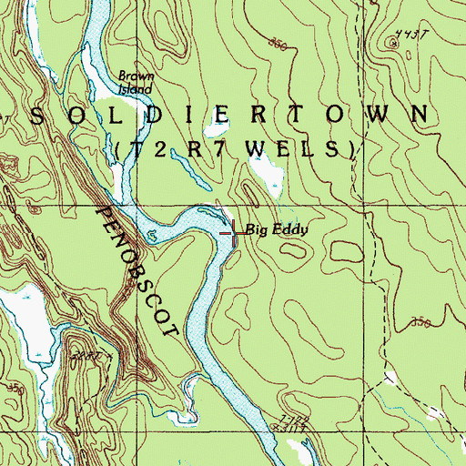 Topographic Map of Big Eddy, ME