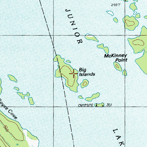 Topographic Map of Big Islands, ME