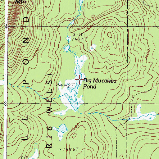 Topographic Map of Big Mucalsea Pond, ME
