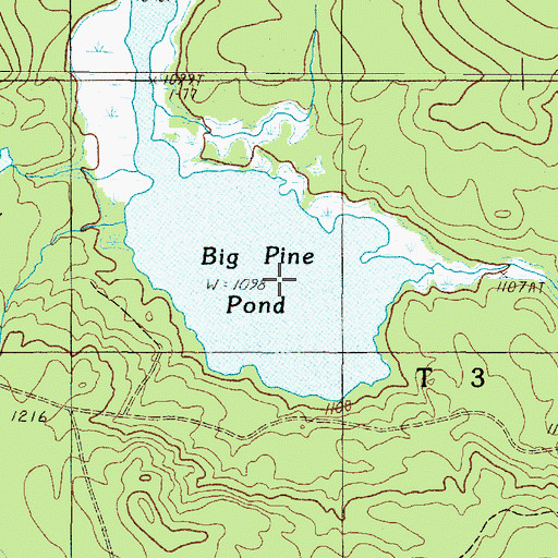 Topographic Map of Big Pine Pond, ME