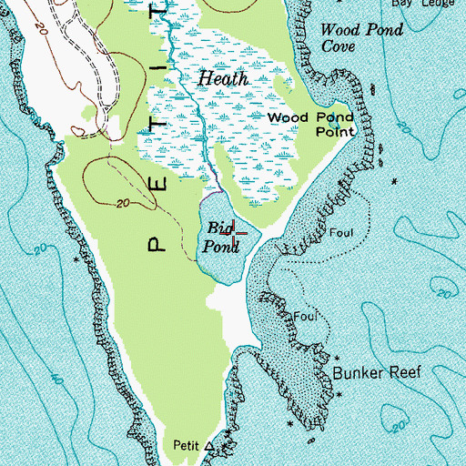 Topographic Map of Big Pond, ME