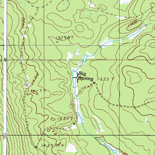 Topographic Map of Big Spring, ME