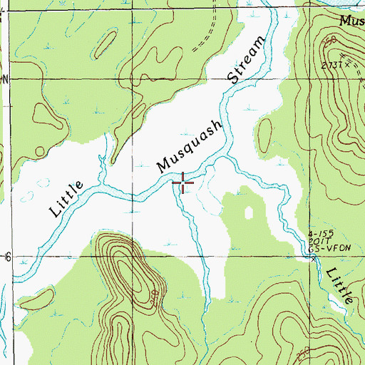 Topographic Map of Big Wallamatogue Stream, ME