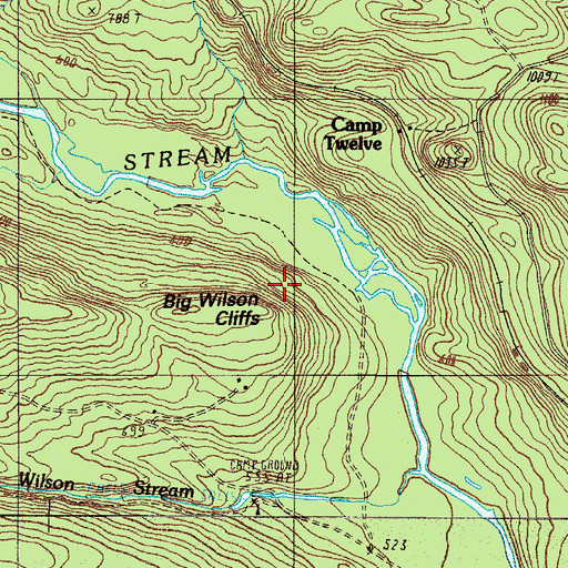 Topographic Map of Big Wilson Cliffs, ME