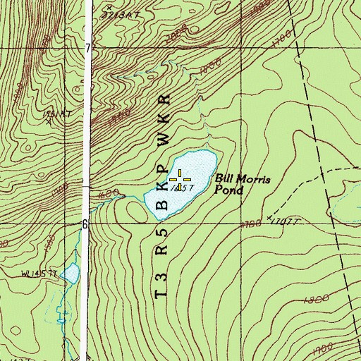 Topographic Map of Bill Morris Pond, ME