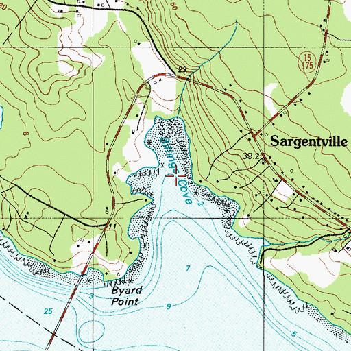 Topographic Map of Billings Cove, ME