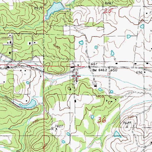 Topographic Map of Wheeler Hollow, AR