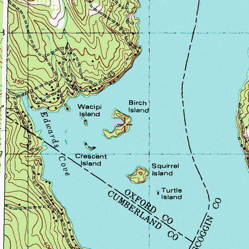 Topographic Map of Birch Island, ME