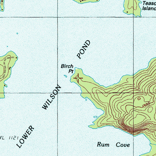 Topographic Map of Birch Point, ME