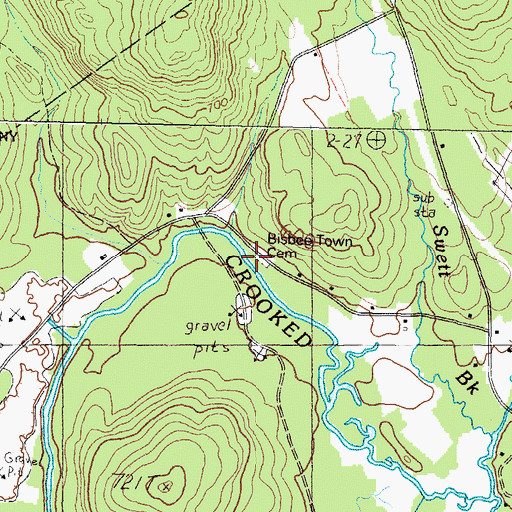 Topographic Map of Bisbeetown Cemetery, ME
