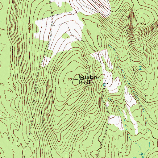 Topographic Map of Blabon Hill, ME