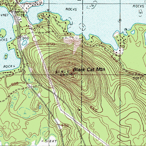Topographic Map of Black Cat Mountain, ME