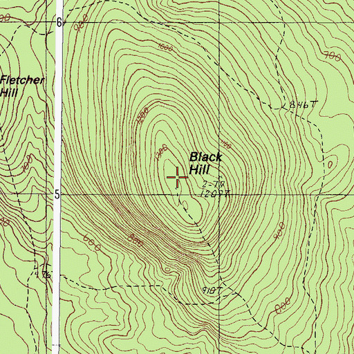 Topographic Map of Black Hill, ME