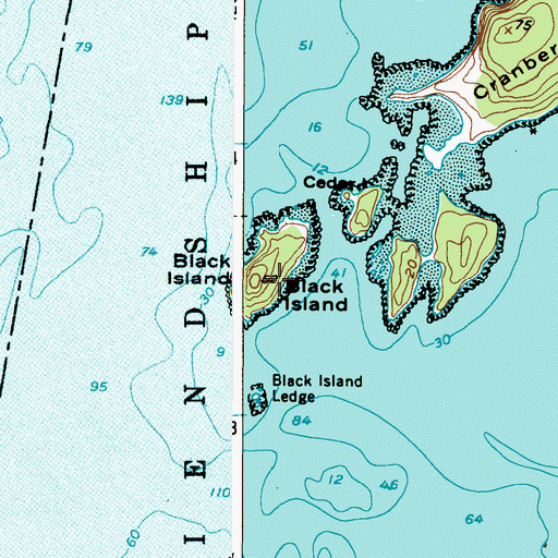 Topographic Map of Black Island, ME