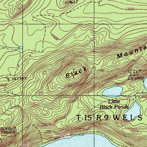 Topographic Map of Black Mountain, ME