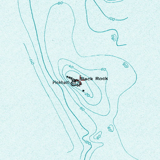 Topographic Map of Black Rock, ME