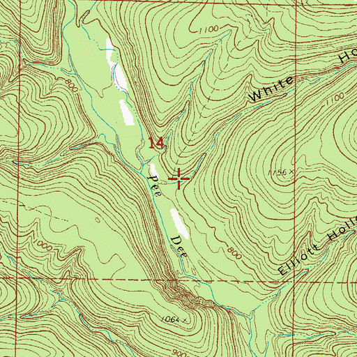 Topographic Map of White Hollow, AR