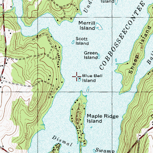 Topographic Map of Blue Bell Island, ME