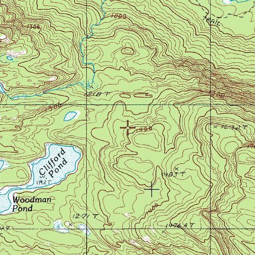 Topographic Map of Blue Trail, ME