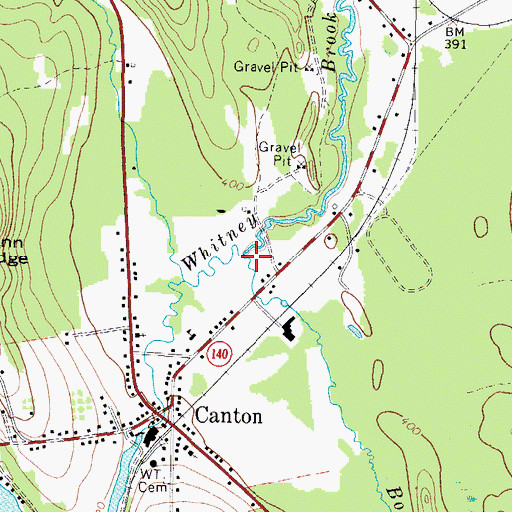 Topographic Map of Bog Brook, ME