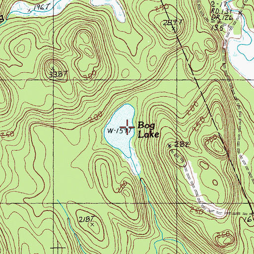 Topographic Map of Bog Lake, ME
