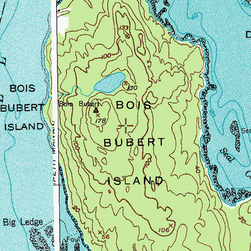 Topographic Map of Bois Bubert Island, ME