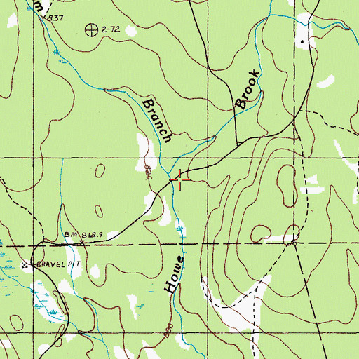 Topographic Map of Boom Brook, ME