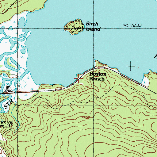 Topographic Map of Boston Ranch, ME