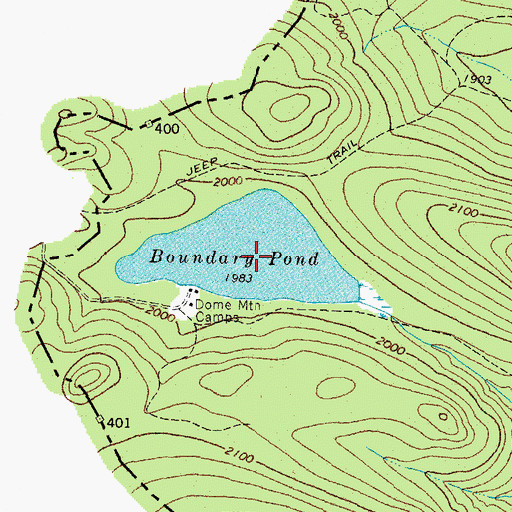 Topographic Map of Boundary Pond, ME