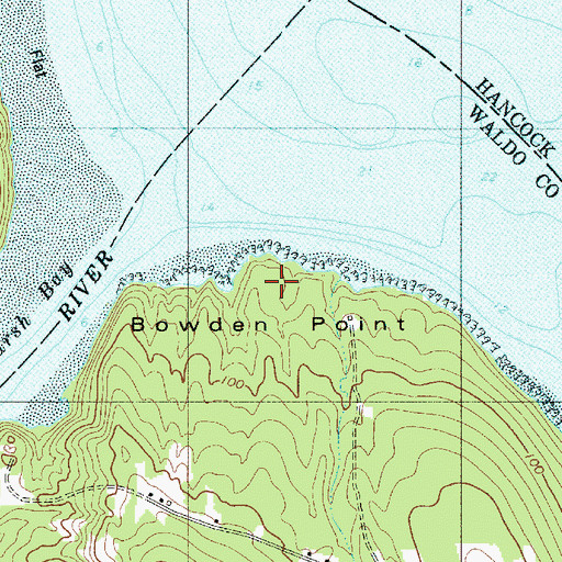 Topographic Map of Bowden Point, ME