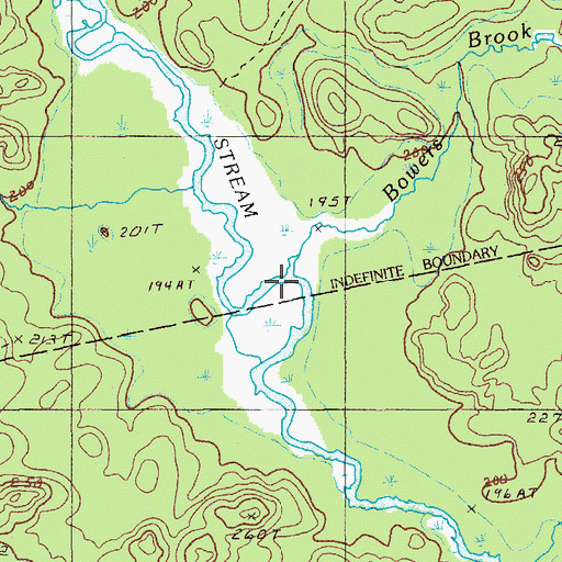 Topographic Map of Bowers Brook, ME