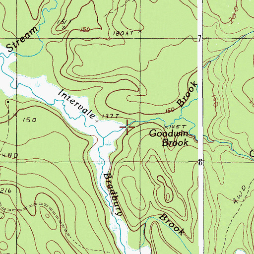 Topographic Map of Bradbury Brook, ME