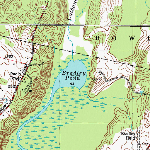 Topographic Map of Bradley Pond, ME