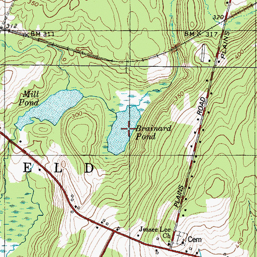 Topographic Map of Brainard Pond, ME