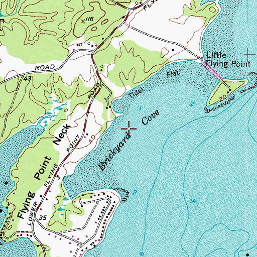 Topographic Map of Brickyard Cove, ME