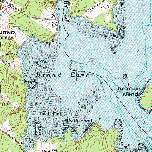 Topographic Map of Broad Cove, ME