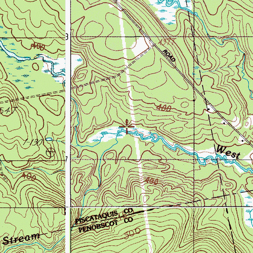 Topographic Map of Brown Brook, ME
